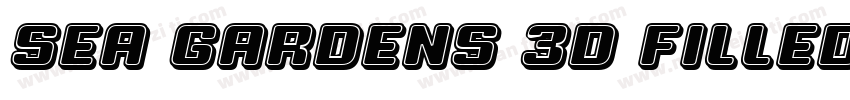 Sea Gardens 3D Filled Italic 语言英文字体转换